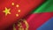 China and Eritrea two flags textile cloth, fabric texture