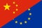 China and European Union (EU) Flags