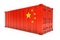 China Export Concept. Shipping Container with China Flag. 3d Rendering