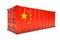 China Export Concept. Shipping Container with China Flag. 3d Rendering