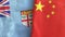 China and Fiji two flags textile cloth 3D rendering