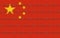 China Flag Behind Barbed Wires