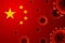 China Flag country, Coronavirus, Covit -19, Wuhan, Danger, vector Illustration