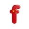 China flag letter F - Small 3d chinese font - China, Beijing or Asia concept