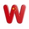 China flag letter W - Capital 3d chinese font - China, Beijing or Asia concept