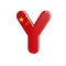 China flag letter Y - Capital 3d chinese font - China, Beijing or Asia concept