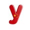 China flag letter Y - Small 3d chinese font - China, Beijing or Asia concept