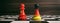 China and Germany flags on chess pawns on a chessboard. 3d illustration