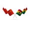 China and Ghana flags. Vector illustration.