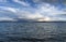 China. Great lakes of Tibet. Lake Teri Tashi Namtso in summer under a cloudy sky