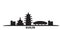 China, Guilin city skyline isolated vector illustration. China, Guilin travel black cityscape