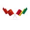 China and Guinea flags. Vector illustration.