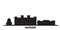 China, Hainan city skyline isolated vector illustration. China, Hainan travel black cityscape