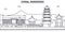 China, Hangzhou architecture line skyline illustration. Linear vector cityscape with famous landmarks, city sights