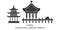 China, Hangzhou, Lingyin Temple travel landmark vector illustration