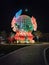 ,China Hebei Sheng, Shijiazhuang Shi, Zhending Xian, Fuxi Street with light arts at night .