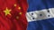 China and Honduras Half Flags Together