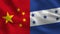 China and Honduras - Two Half Flags Together