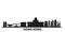 China, Hong Kong City city skyline isolated vector illustration. China, Hong Kong City travel black cityscape