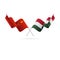 China and Hungary flags. Vector illustration.