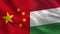 China and Hungary - Two Half Flags Together