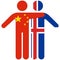 China - Iceland / friendship concept