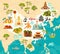 China illustrated map, hand drawn vector illustration for kid and children