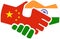 China - India handshake