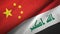 China and Iraq two flags textile cloth
