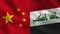 China and Iraq - Two Half Flags Together