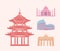 China and Italy Germany and India Icons Set Vector