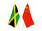 China and Jamaica flags