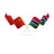 China and Kenya flags. Vector illustration.