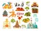 China landmarks vector icons collection