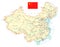 China - large detailed road topographic map