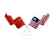 China and Liberia flags. Vector illustration.