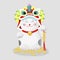 China lion dance maneki neko cat set in chinese style.Vector graphic. Happy chinese new year illustration. Japanese icon