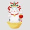 China lion dance maneki neko cat set in chinese style.Vector graphic. Happy chinese new year illustration. Japanese icon