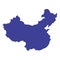 China. Map Of China Vector silhouette.