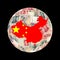 China map currency globe