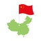 China map and flag. Chinese resource and land area. State patriotic sign