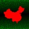 China map over binary code