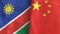 China and Namibia two flags textile cloth 3D rendering