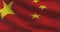 China national flag footage. Chinese waving country flag on wind