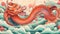 China new year colorful pattern background with Chinese dragon