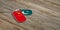 China and Pakistan military relations, Identification tags on wooden background. 3d illustration