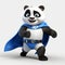 China Panda: A Superhero Cartoon 3d Image In Vray Tracing Style