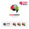 China parrot bird concept icon set and modern brand identity logo template and app symbol based on comma sign