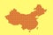 China pixel map. Vector illustration. Halftone style