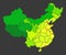 China population heat map as color density illustration